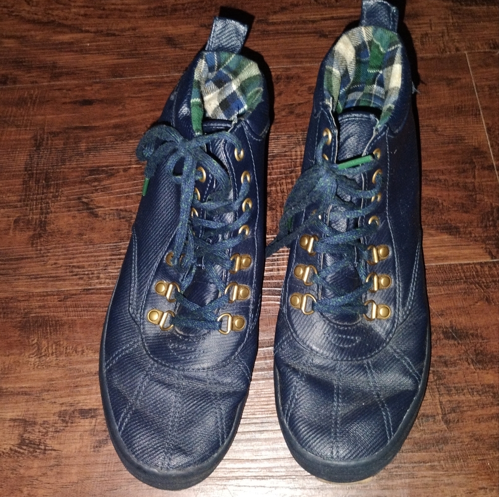 Women's KedsNavy Sneaker Boots with Plaid Lining (Waterproof)